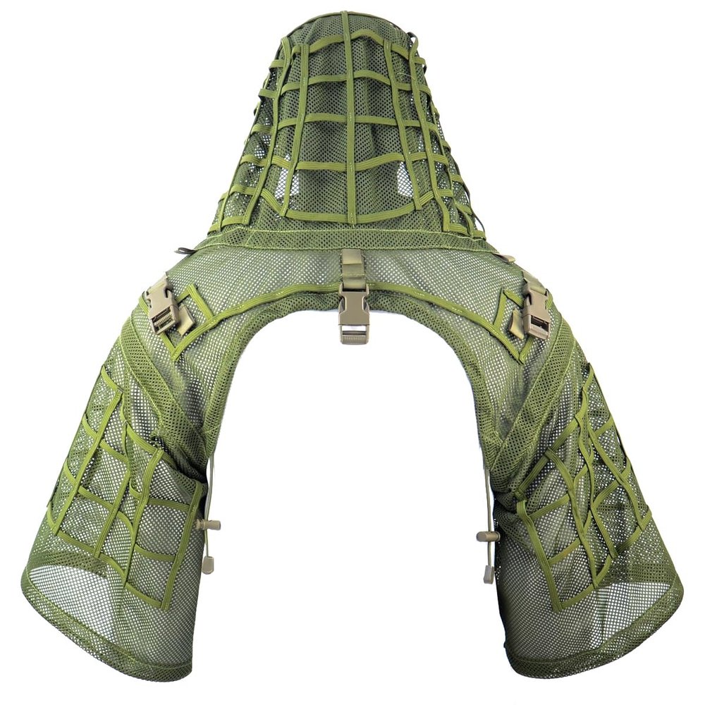 LytHarvest Breathable Mesh Nylon Tactical Sniper Ghillie Suit Foundation, Lightweight Ghillie Viper Hood, Military Ghilly Suit