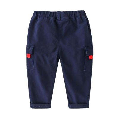 Toddler Baby Boys Twill Cargo Pants Pull-on Elastic Waist Baggy Joggers Solid School niform Hiking (Navy, 5-6 Years)