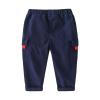 Toddler Baby Boys Twill Cargo Pants Pull-on Elastic Waist Baggy Joggers Solid School niform Hiking (Navy, 5-6 Years) view 1