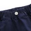 Toddler Baby Boys Twill Cargo Pants Pull-on Elastic Waist Baggy Joggers Solid School niform Hiking (Navy, 5-6 Years) view 2