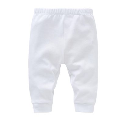 NineFit Basics Baby Joggers for Boys Girls Baggy Sweatpants Solid Pull On Elastic Waist School Pants Casual Sport (White, 3-6 Months)