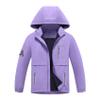 MGEOY Girls Rain Jacket Lightweight Waterproof Hooded Fleece Lined Raincoat Windbreakers for Kids Purple 10/12 view 1