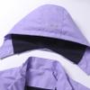 MGEOY Girls Rain Jacket Lightweight Waterproof Hooded Fleece Lined Raincoat Windbreakers for Kids Purple 10/12 view 3