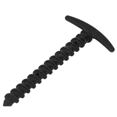 10Pcs Tent Stakes Plastic 5.7in T Shape Spiral Ground Stake Anchors Pegs for Canopies Tents Gazebos Tarps (Black)