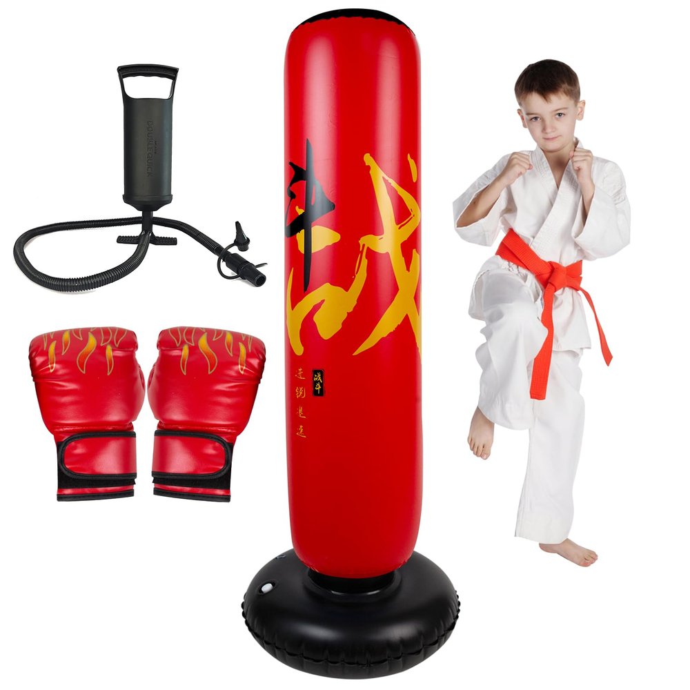 Onirii Inflatable Punching Bag for Kids with Boxing Gloves,Tall 66 Inch Stable Ninja Larger Kids Inflatable Boxing Bag,Gifts for Boys & Girls Age 5-12 for Taekwondo,MMA and Practicing Karate