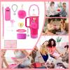 Accessories Set for Stanley Cup All Water Bottle Holder Strap Straw Cover Cap for Stanley Cup Charms Boot Diamond Hot Pink Tumbler 30oz 40oz Accessories Cute Silicone Straw Topper Charms Boot view 2