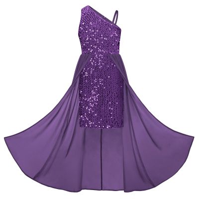 Pageant Dresses for Girls 8 Years Purple Sequin Sparkle Prom Party Birthday Dress