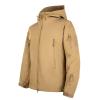 Finelylove Soft Shell Tactical Jacket Mens Fleece Lined Windbreaker Hooded Waterproof Rain Jacket for Hiking Fishing Mens Rain Coats Khaki M view 1