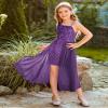 Girls Sequin Dress Purple One Sleeve Sparkly Prom Birthday Party Dresses Size 7 view 2