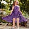 Girls Sequin Dress Purple One Sleeve Sparkly Prom Birthday Party Dresses Size 7 view 3