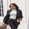 Ekouaer Turtleneck Shirt Women Long Sleeve Mock Neck Slim Fit Tops Thermal Base Layer Soft Lightweight Stretch Undershirts White M view 3