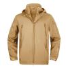 Finelylove Soft Shell Tactical Jacket Mens Fleece Lined Windbreaker Hooded Waterproof Rain Jacket for Hiking Fishing Mens Rain Jacket Khaki 3XL view 3
