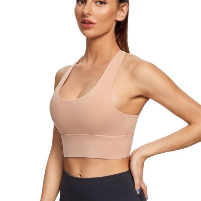 Pucheng Women's Sports Bra - Sports Yoga Fitness Bra with High Strength Support, Lightweight Breathable Moisture Wicking Technology,(Yellow,Medium)