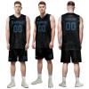 AWSOLE Custom Basketball Jerseys for Men Youth Personalized Name Number Women Breathable Quick Dry Basketball Sports Shirt Black view 2
