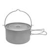 ROYHH 1.8L/3L Titanium Pot Ultralight Hanging Pot with Lid and Foldable Handle Outdoor Camping Hiking Backpacking Picnic view 1
