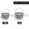 ROYHH 1.8L/3L Titanium Pot Ultralight Hanging Pot with Lid and Foldable Handle Outdoor Camping Hiking Backpacking Picnic view 2