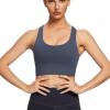 Pucheng Women's Sports Bra - Sports Yoga Fitness Bra with High Strength Support, Lightweight Breathable Moisture Wicking Technology,(Navy,Medium) view 1