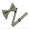 Entwineno Mens Charm Linen Bowties - Classic Pretied Bow Ties for Men Wedding Groomsmen (Sage Green, L (Youth, Adult)) view 1