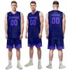 AWSOLE Custom Basketball Jerseys for Men Youth Personalized Name Number Women Breathable Quick Dry Basketball Sports Shirt Blue/Purple view 4