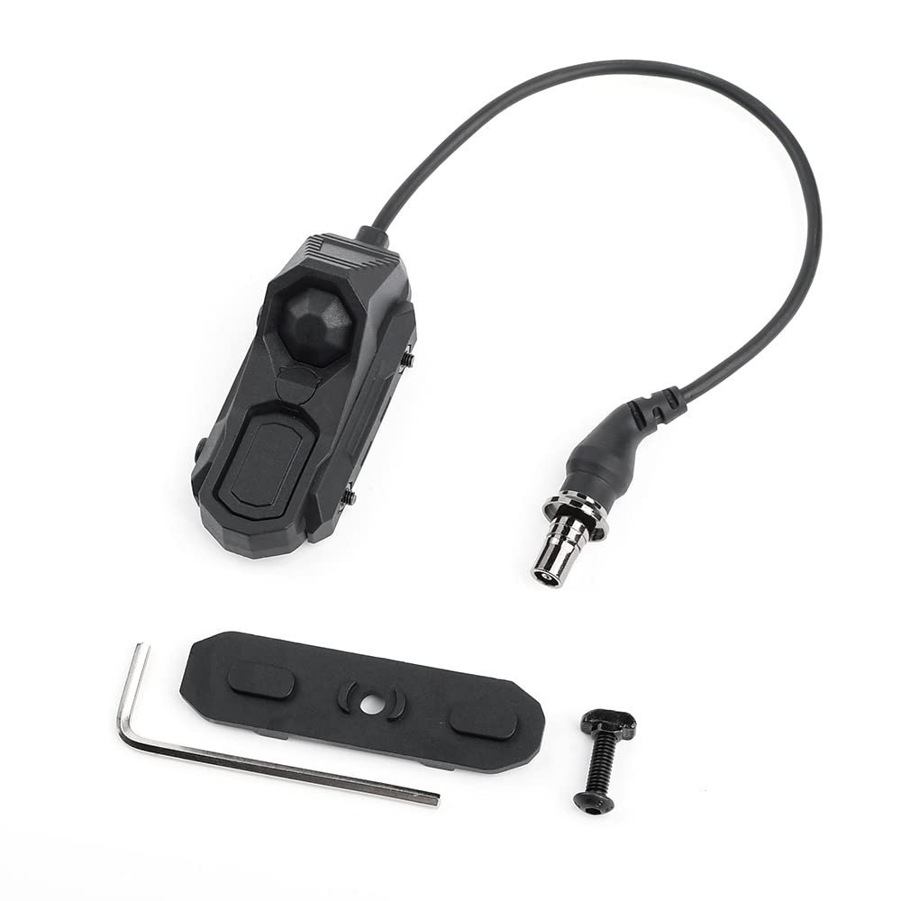GLECTICAL Tactical Dual Button Remote Activation Pressure Switch for M300/M600 Flashlight,Scout Light,Fit for M&K Picatinny Rail(SF Plug,DE)