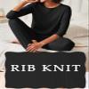 Ekouaer Womens Ribbed Knit Pajama Sets 2 Piece Jogger Pjs Long Sleeve Sleepwear Round Neck Soft Lounge Sets with Pockets Black Medium view 2