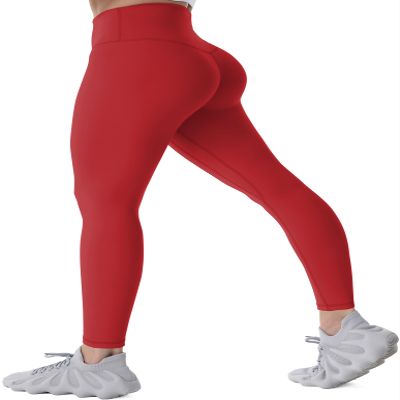 Sunzel Workout Leggings for Women, Squat Proof High Waisted Yoga Pants 4 Way Stretch, Buttery Soft Sunzfly 28", Red, X-Large