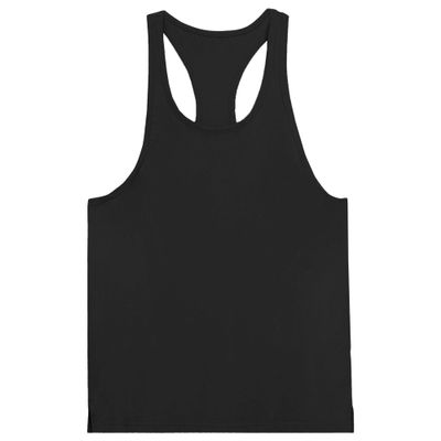 Maiyifu-GJ Men's Gym Workout Y-Back Tank Tops Lightweight Bodybuilding Muscle Sleeveless Shirts Running Athletic T-Shirts (Black,Small)