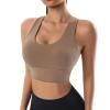 Pucheng Women's Sports Bra - Sports Yoga Fitness Bra with High Strength Support, Lightweight Breathable Moisture Wicking Technology,(Cocoa,XXX-Large) view 1