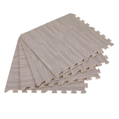25 pcs Thick Printed Foam Tiles - Patchwork Foam Mat - 24" x 24" - Premium Wood Grain Interlocking Foam Floor Mats Patchwork Foam Mat - for Home, Gym Exercise or Trade Show (Grey, 24 * 24 in)