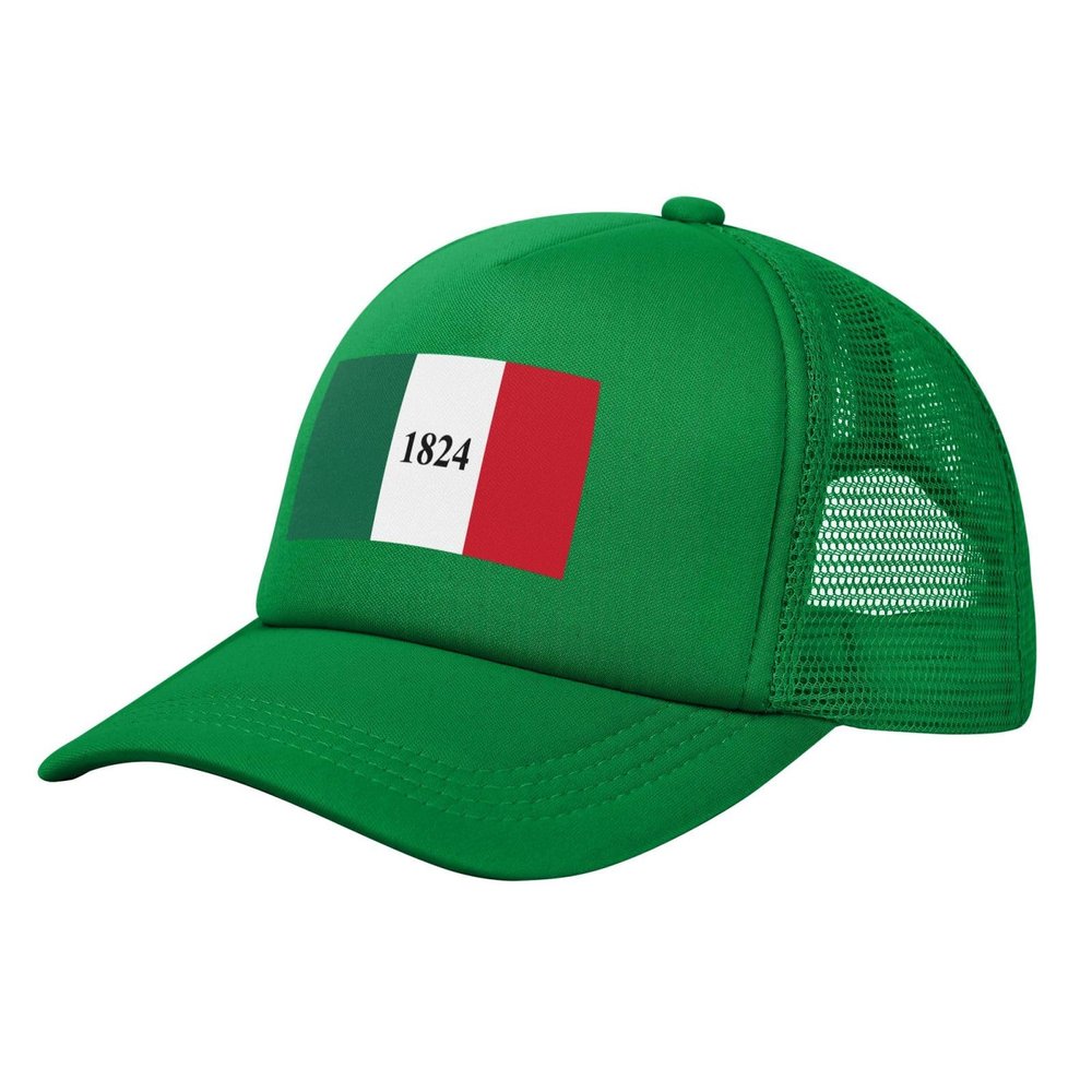 Texas Alamo Flag Baseball Cap Women Men Hat Adjustable Mesh Cap Outdoors Sun Hat Green