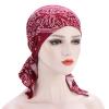 Womens Turban Chemo Hat Head Scarves Slip-On Pre-Tied Headwear Bandana Sleep Hair Cover Chemo Headwear for Women (Red, One Size) view 2