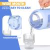 BLUEGO 64 oz Glass Water Bottle with Straw, Tumbler, Half Gallon, BPA Free, Light Blue, Sports, Daily Use, Travel, Hiking, Running, Cycling, Fitness view 4