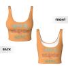 Custom Sports Bras Add Your Own Image Text Customized Underwear for Women for Women Perfect for Outdoor Activities and As Grandma Wife Lover Gifts with Low Neck 2 Sides Print XX-Large Orange view 4