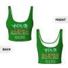 Custom Sports Bras Customize Your Own Photos/Text Customizable Crop Tops for Women Perfect for Travel and As Family Birthday Gifts with U-Shaped Back 2 Sides Print XX-Large Green view 4