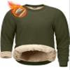 G Gradual Sherpa Lined Sweatshirts for Men Fleece Crewneck Sweatshirt Pullover Warm Shirts for Winter, Army Green, Large view 1