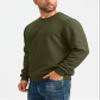 G Gradual Sherpa Lined Sweatshirts for Men Fleece Crewneck Sweatshirt Pullover Warm Shirts for Winter, Army Green, Large view 3