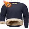 G Gradual Sherpa Lined Sweatshirts for Men Fleece Crewneck Sweatshirt Pullover Warm Shirts for Winter, Navy, Large view 1