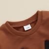 Baby Halloween Outfit Boy Girl Pumpkin Patch Sweatshirt Bubble Romper Sweater Shirt Cute Newborn Toddler Clothes 12-18 Months Funny Pumpkin Brown view 3