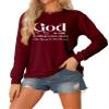 Pifnxtamy Sweatshirt for Women Christian Pullover God is Still Writing Your Story Shirt Crewneck Tops Bible Quote Tshirt Wine view 1