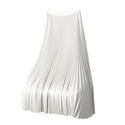 Women's Dress Premium Solid A Line Dress Satin Pleated Skirts Plus Size Summer Swing Midi Dress 2024 A-White
