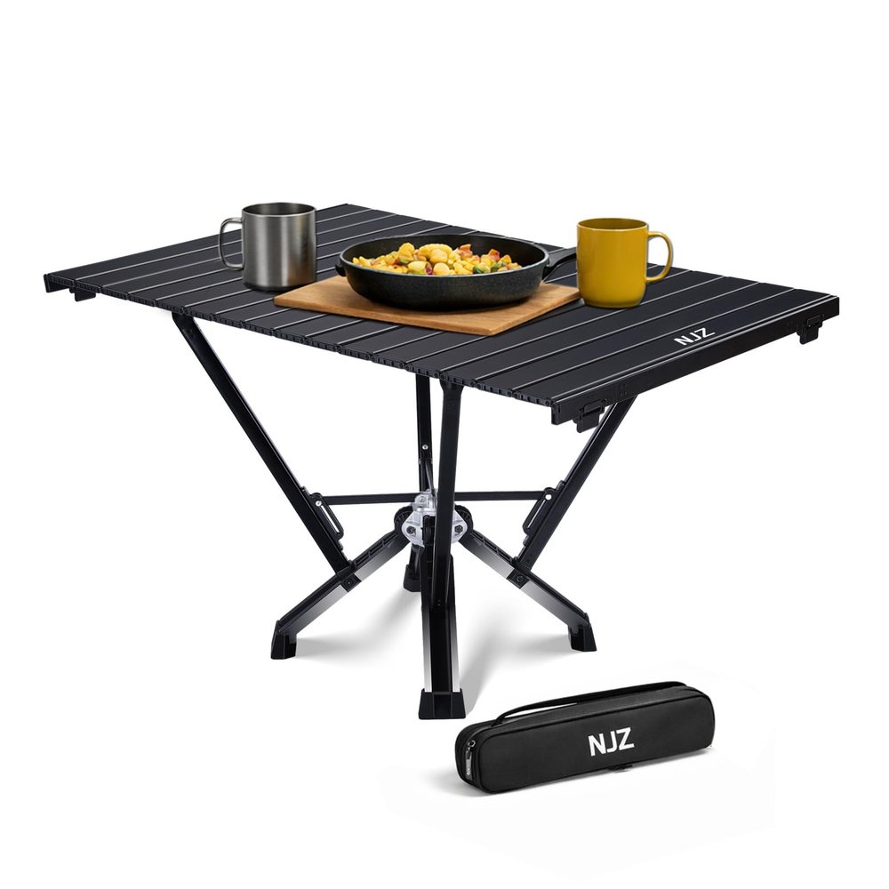 NJZ Folding Outdoor Table  Easy to Use, Stable for Everyday Tasks, Compact Roll-Up Design, Portable Table for Camping, Backyard & Simple Outdoor Use