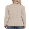 Addtoo Womens 2026 Fall Tunic Plus Size Tops Casual Long Sleeve Pleated Blouse Warm Loose Tshirt XLarge Beige view 3