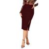 Women's Sequin Skirt High Waist Side Split Sparkly Glitter Pencil Midi Skirts Sexy Elegant Cocktail Party Skirt Wine view 3