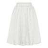 Oplxuo Women Girls Bubble Midi Skirt Low Waist Knee Length Puffy Skirts A-Line Rufle Flared Balloon Skirts White view 3