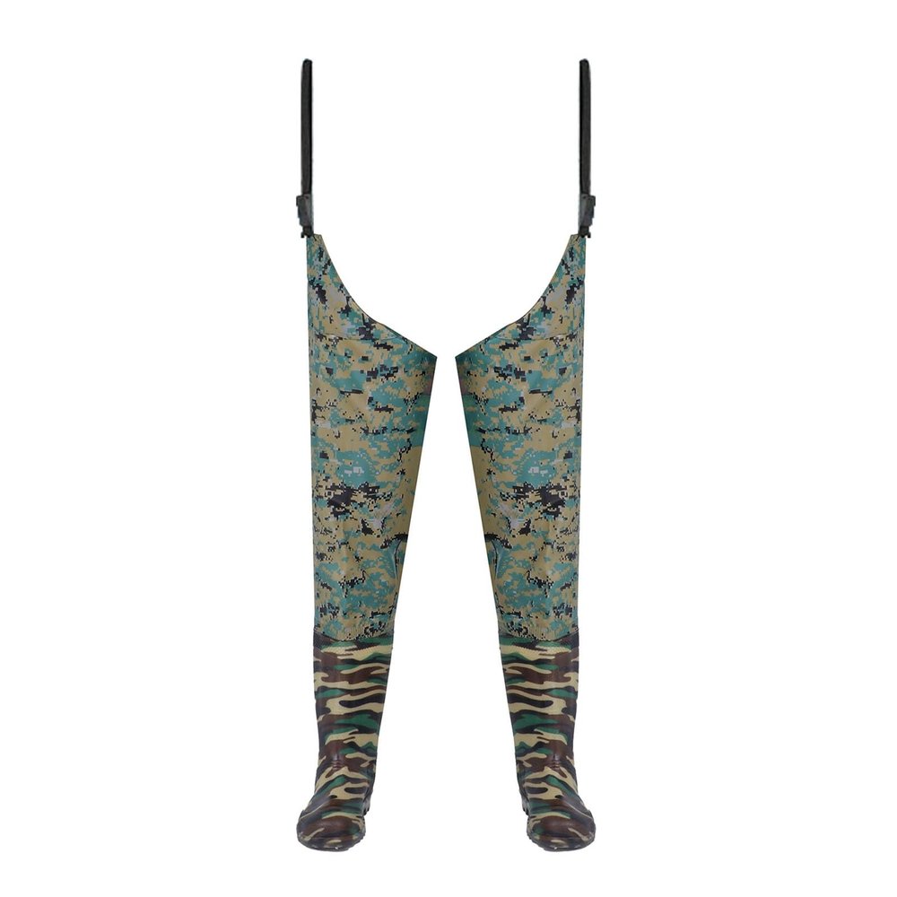 JCWGLY Outdoor Waterproof Hip Waders for Men Gardening Pond Wading Fishing Hip Boots Lightweight Wader Non-Slip and Sturdy(Green camo,9)
