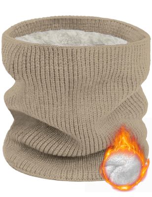 Buauty Khaki Neck Warmer Winter Neck Gaiters for Men Women Fleece Cold Weather Gear for Ski Gator Nose Mouth Face Ear Mask Warm Thermal Chunky Scarf Snowboard Snowmobile Hunting Motorcycle Outdoor
