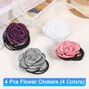 uxcell 4pcs Flower Chokers Necklace for Women, Big Rose Floral Chokers Accessories Summer Necklace Party Jewelry for Women, Pink/Purple/White/Grey view 3