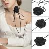 uxcell 4pcs Flower Chokers Necklace for Women, Big Rose Floral Chokers Accessories Summer Necklace Party Jewelry for Women, Pink/Purple/White/Grey view 4