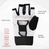NineFit Basics Taekwondo Karate Gloves & Sparring Gear Foot Protector Set, Enhanced Protection Foot Guard and Half-Finger Glove Kit for Punch Bag Training, MMA, and Kickboxing (L), Large, White view 2