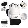 NineFit Basics Taekwondo Karate Gloves & Sparring Gear Foot Protector Set, Enhanced Protection Foot Guard and Half-Finger Glove Kit for Punch Bag Training, MMA, and Kickboxing (L), Large, White view 3